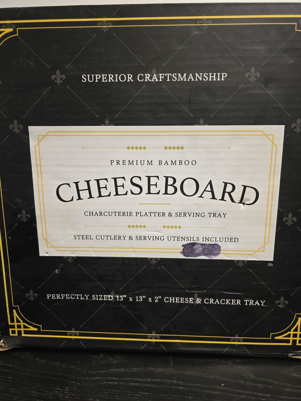 Premium Bamboo Cheeseboard Charcuterie Platter - Natural Bamboo